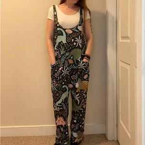 Dark Green Dinosaur Jumpsuit